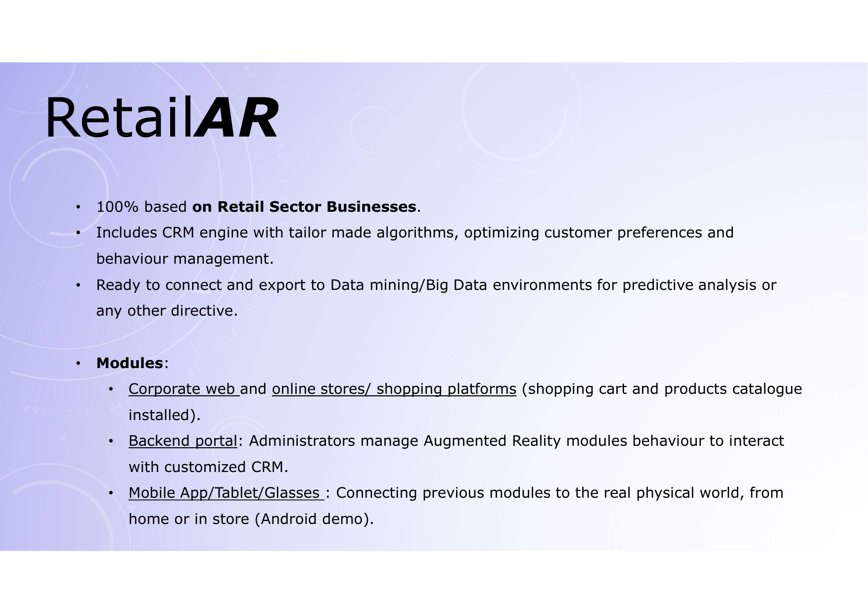 RetailAR, demostrador de AURLINK para retail
